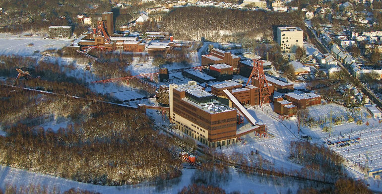 Luftbild Zollverein im Schnee